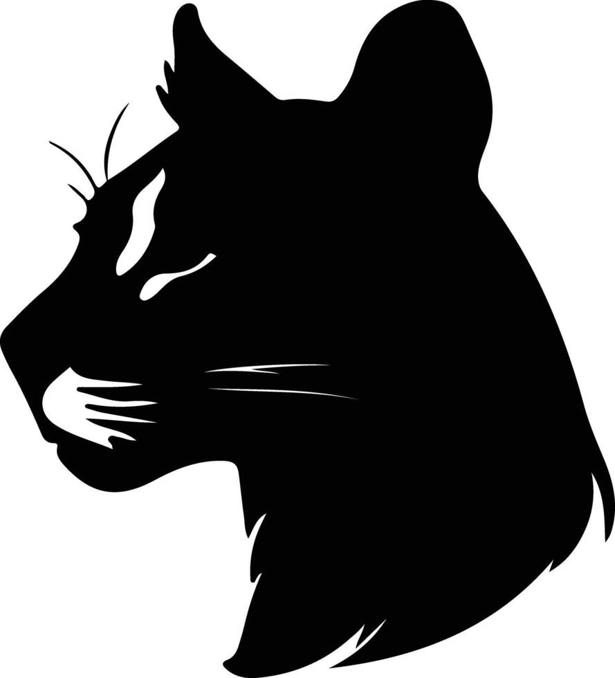 African Golden Cat  silhouette portrait vector