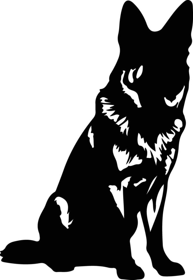 German Shepherd   black silhouette vector