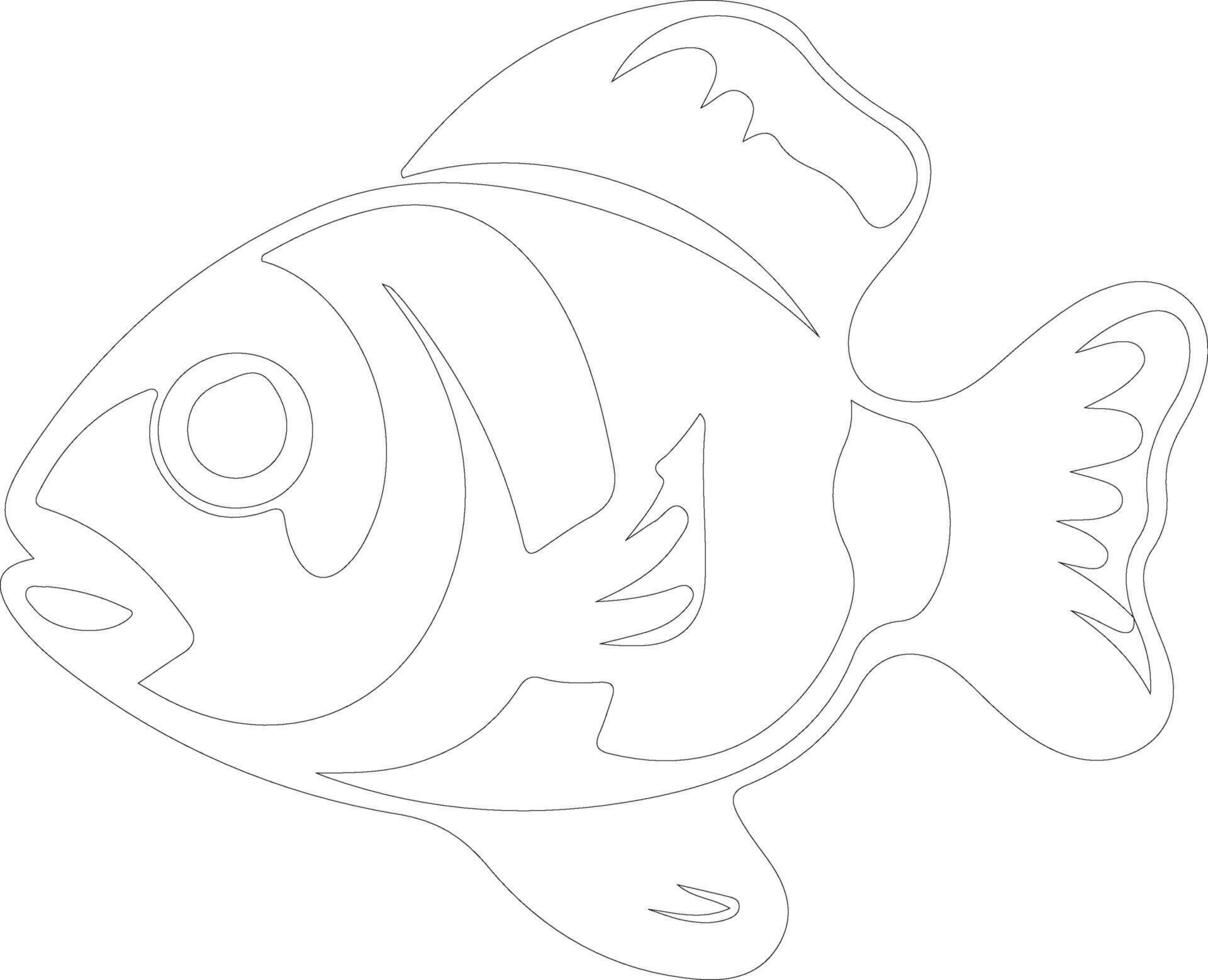 clownfish outline silhouette vector