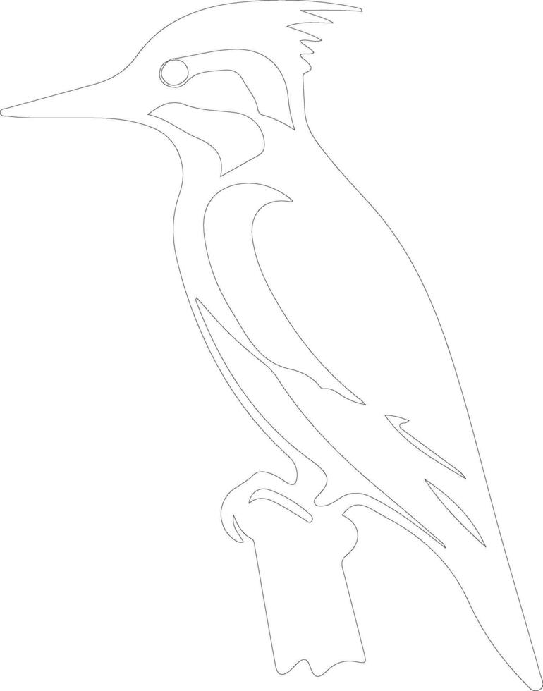 woodpecker  outline silhouette vector