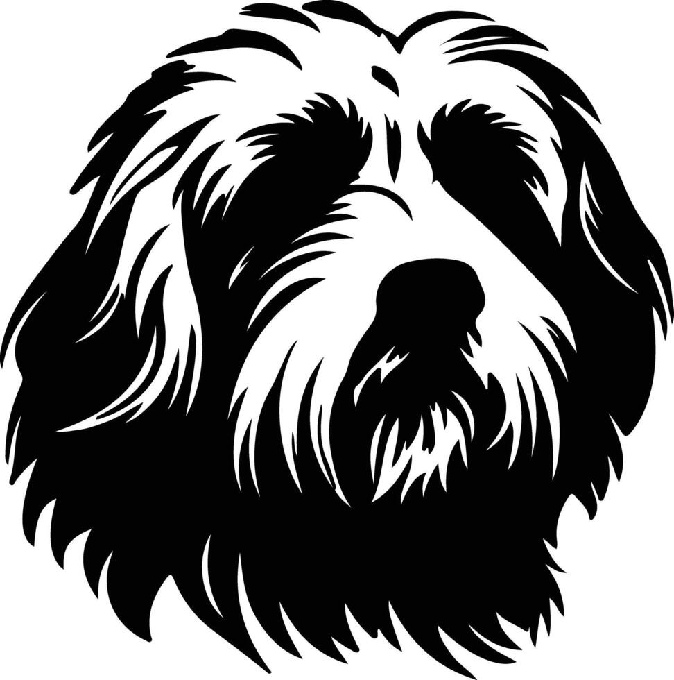 Polish Lowland Sheepdog  silhouette portrait vector