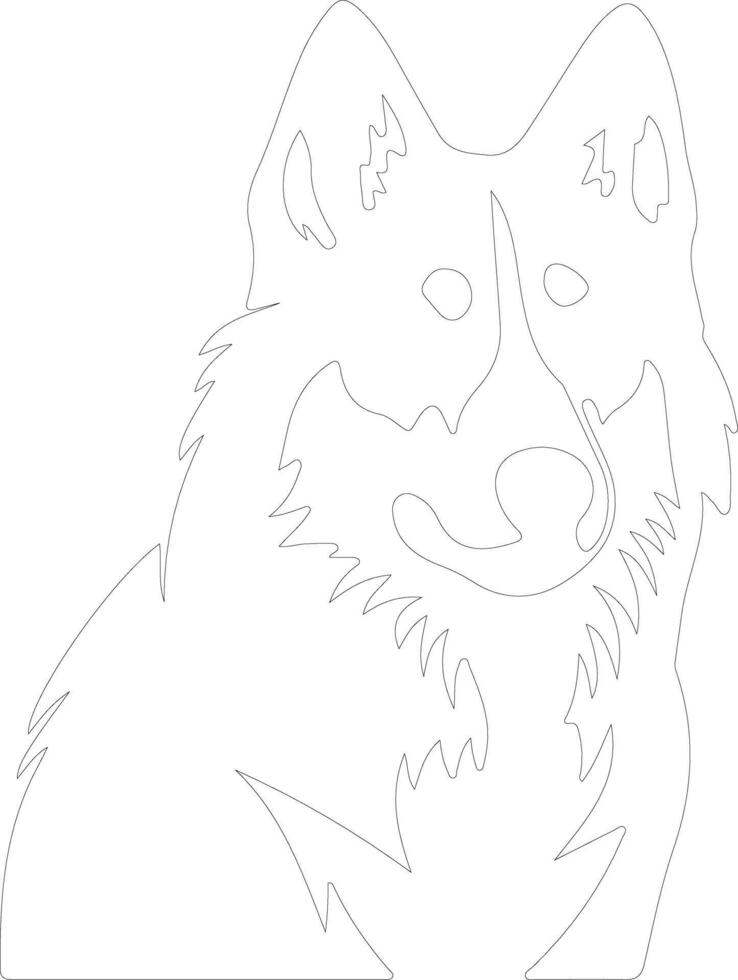 husky  outline silhouette vector