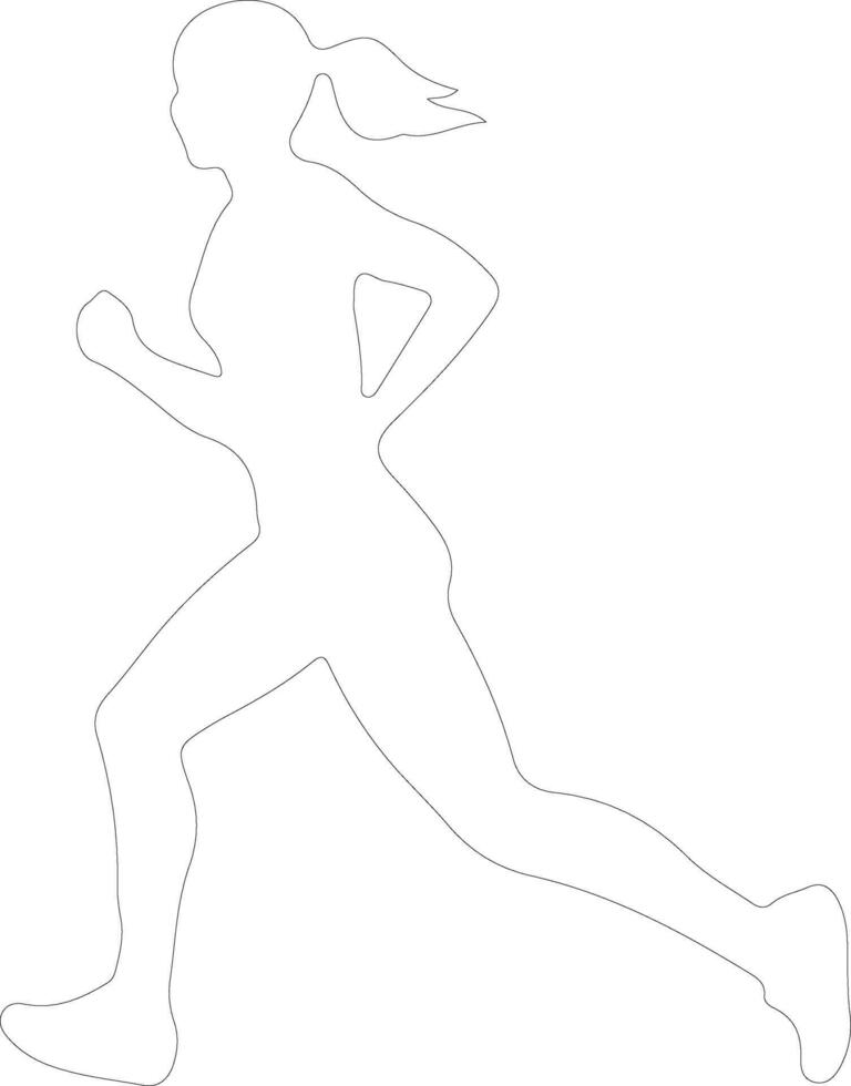 running  outline silhouette vector