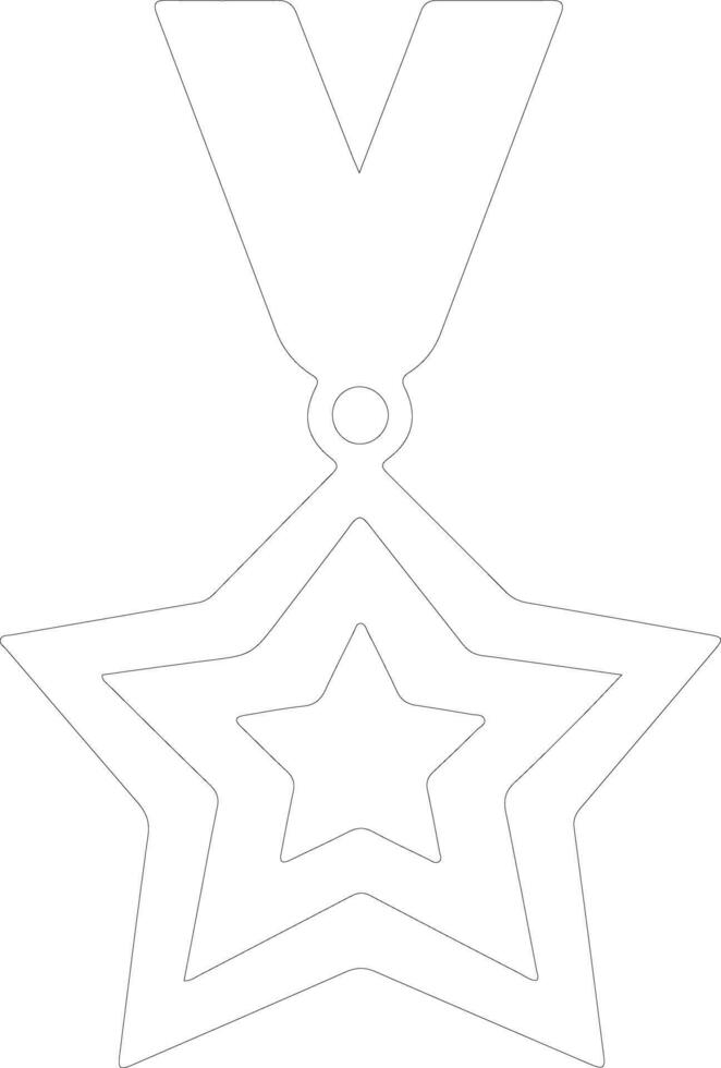 Medal icon  outline silhouette vector