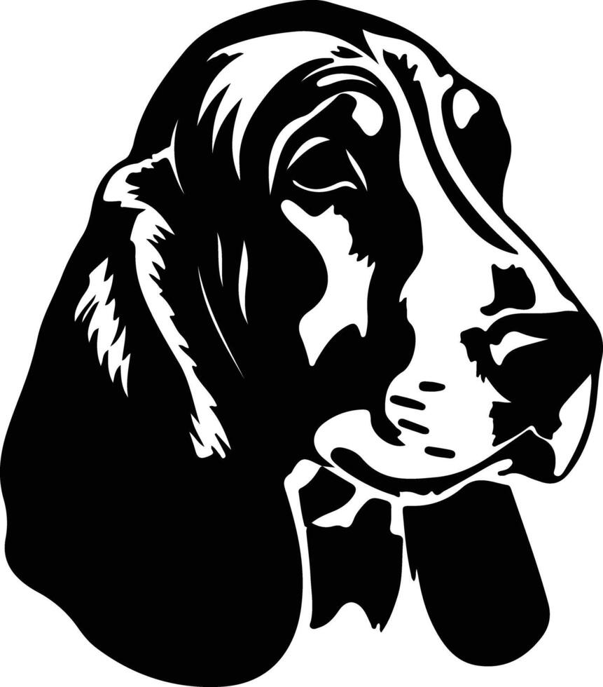 Basset Hound  silhouette portrait vector