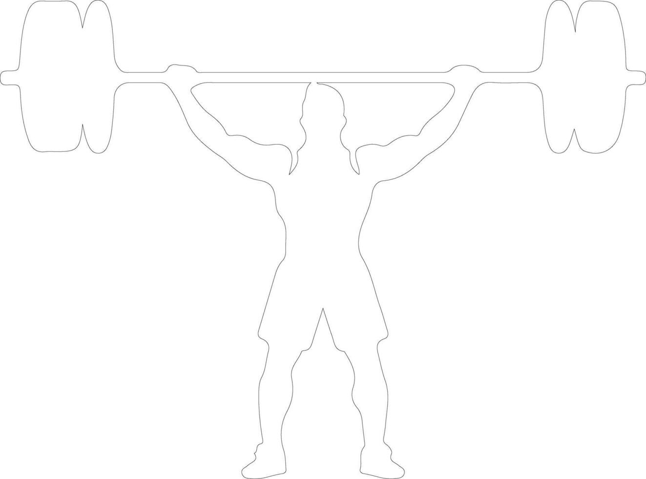 weightlifter  outline silhouette vector