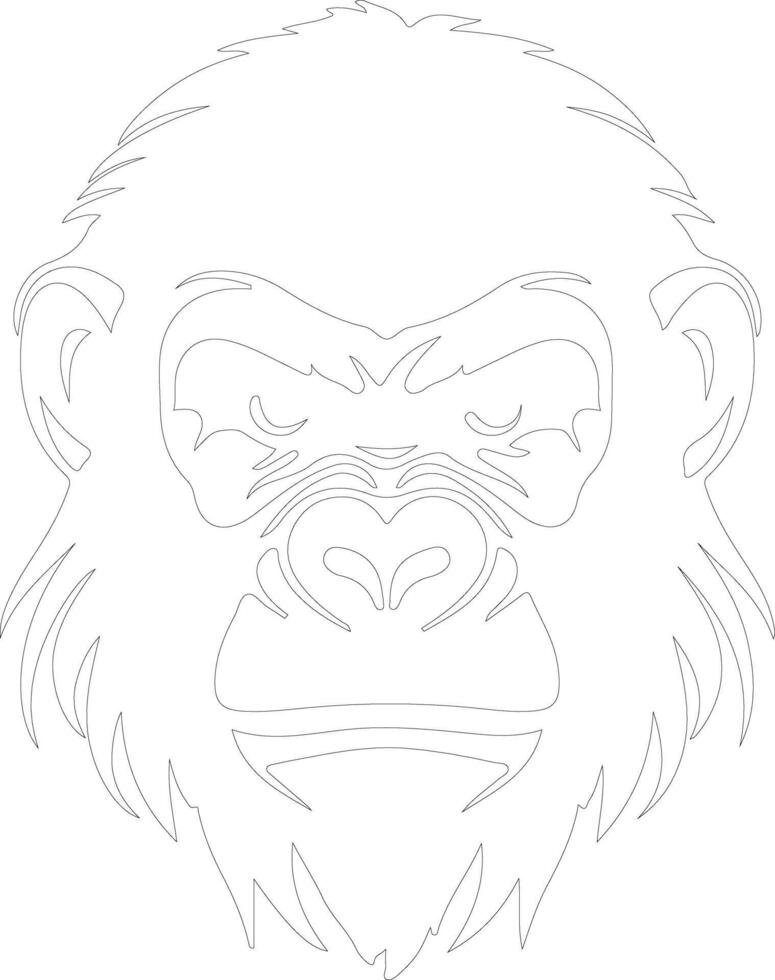 ape  outline silhouette vector