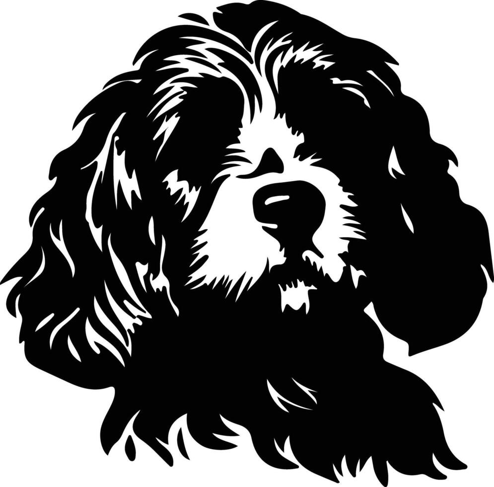 cockapoo negro silueta vector