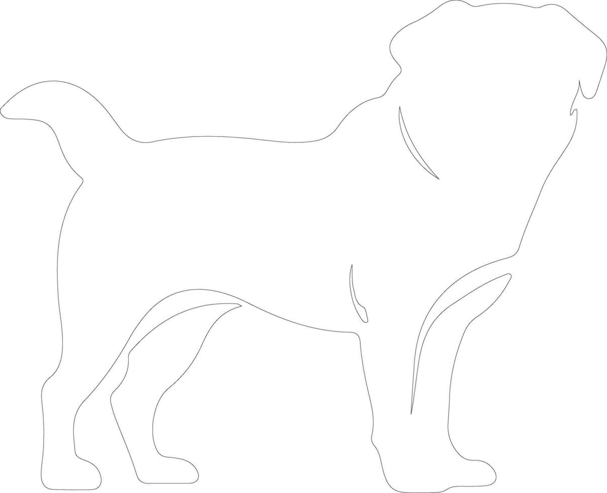 Pug  outline silhouette vector