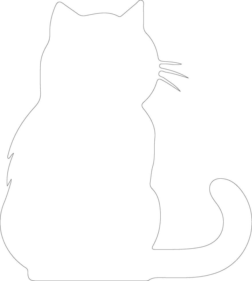 Scottish Fold Cat outline silhouette vector