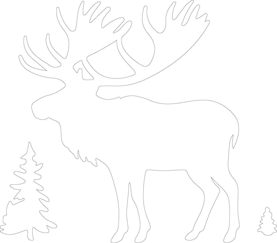 woodland caribou  outline silhouette vector