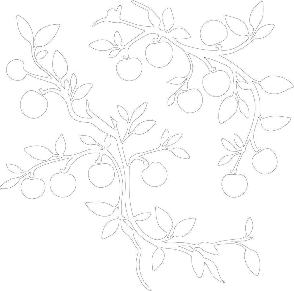 crabapple  outline silhouette vector