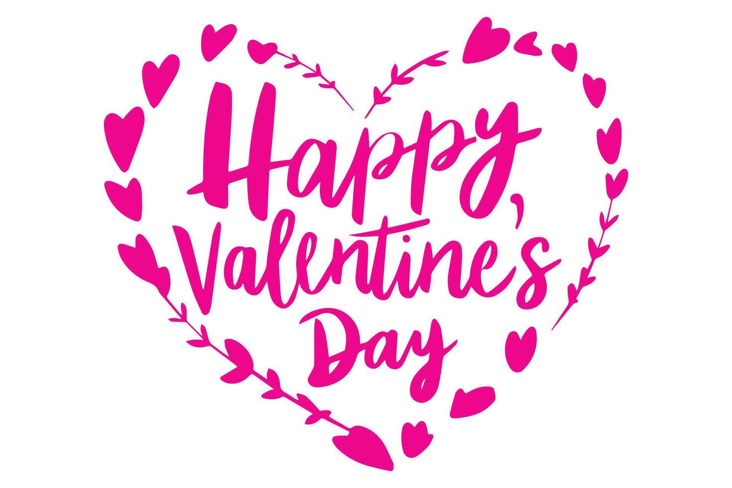 Happy Valentines Day Text Vector illustration