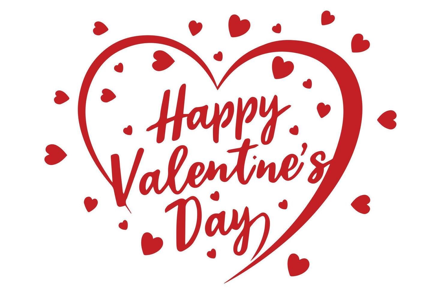 Happy Valentines Day Text Vector illustration