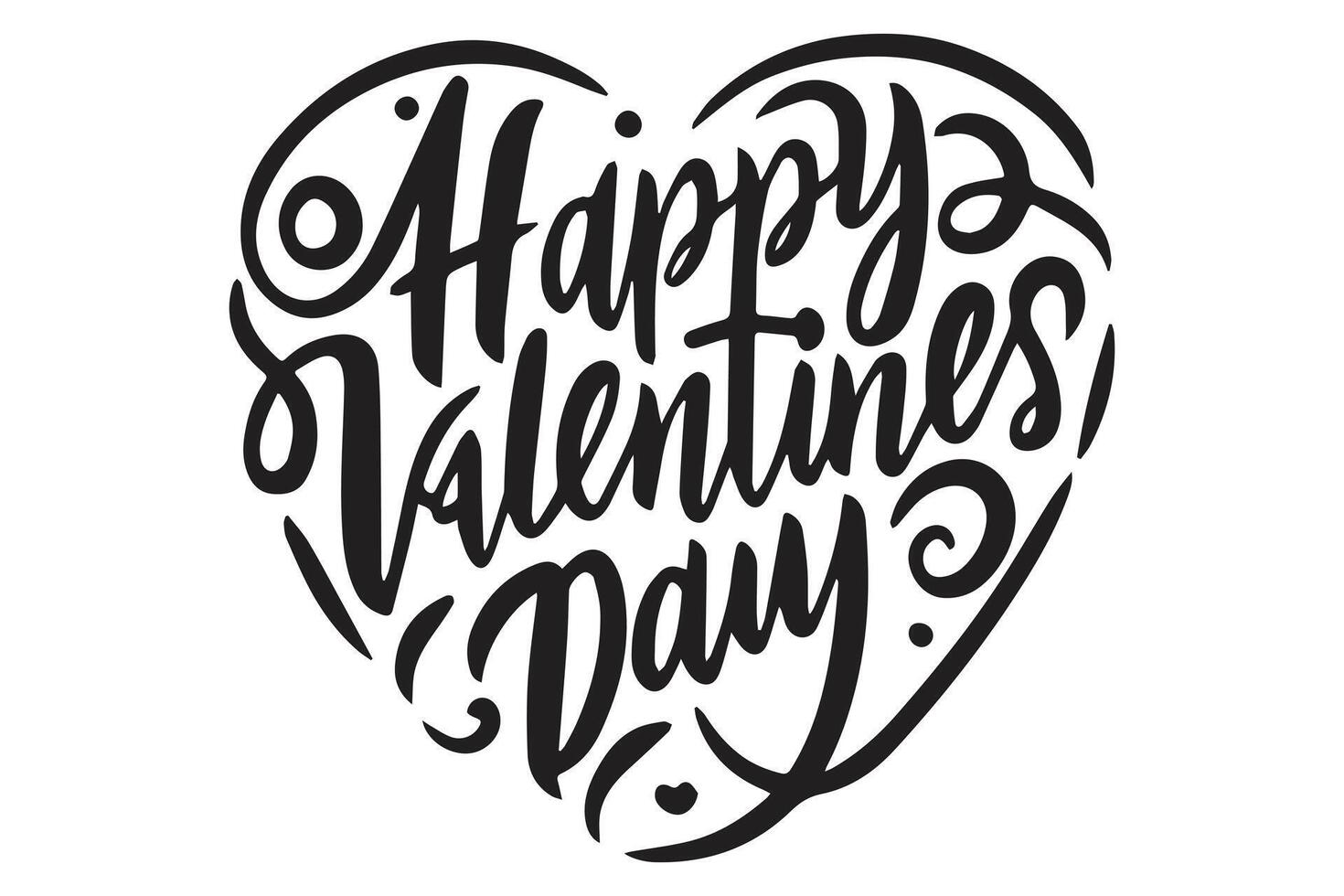 Happy Valentines Day Text Vector illustration