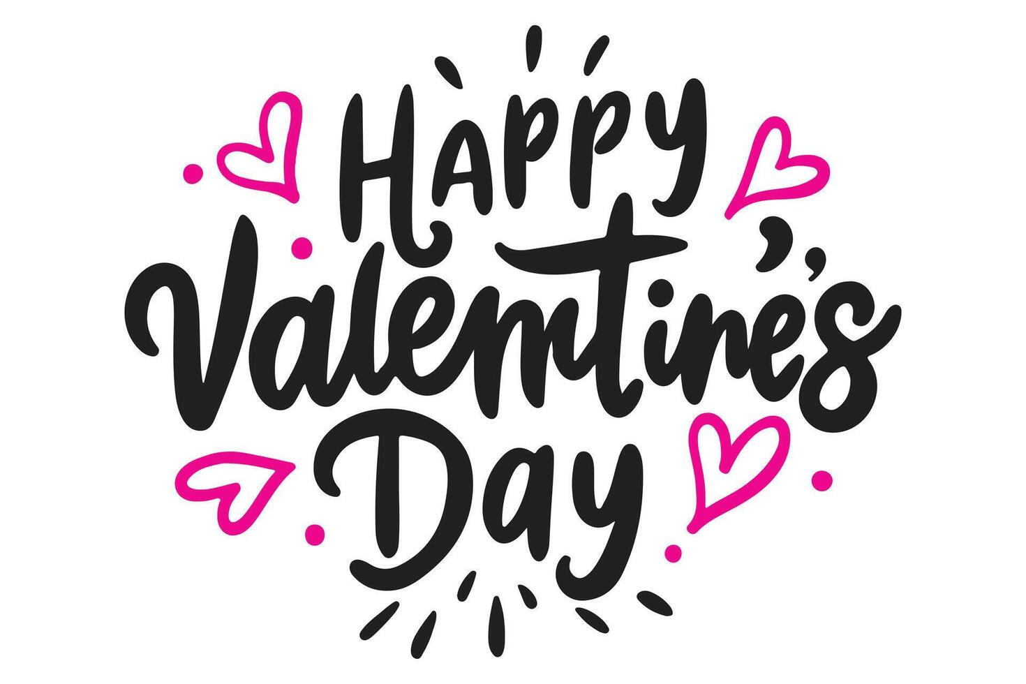 Happy Valentines Day Text Vector illustration