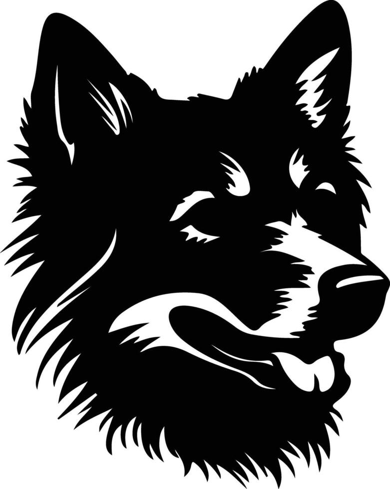 finlandés perro de Pomerania silueta retrato vector