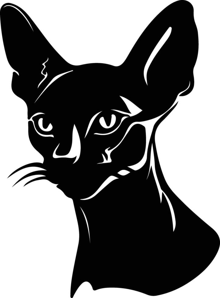 Donskoy Don Sphynx Cat  silhouette portrait vector