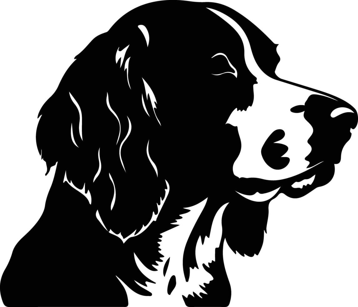 Small Munsterlander Pointer  silhouette portrait vector