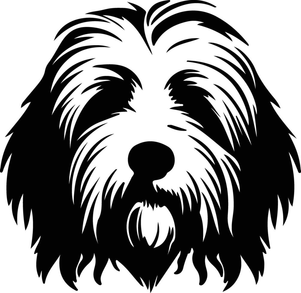 Polish Lowland Sheepdog  silhouette portrait vector