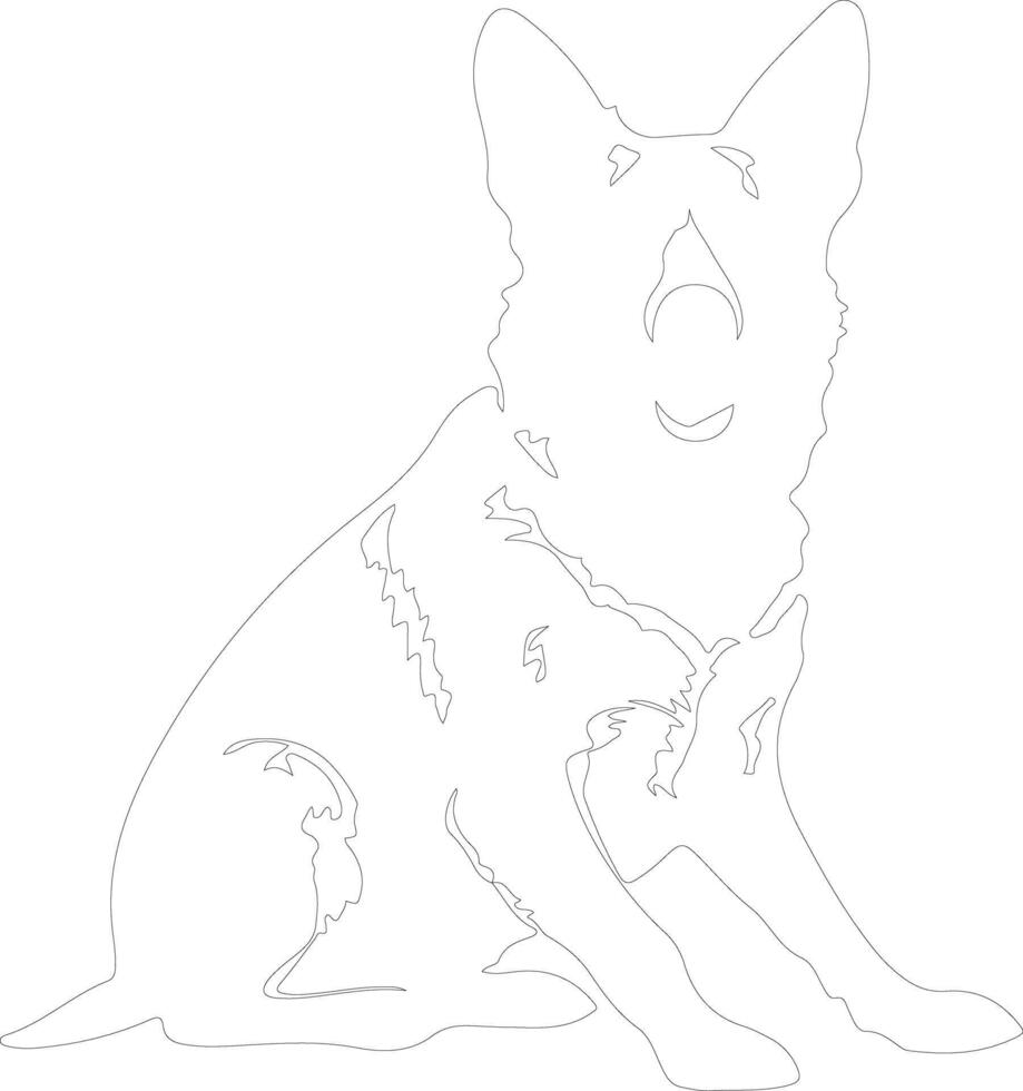 Australian Cattle Dog  outline silhouette vector