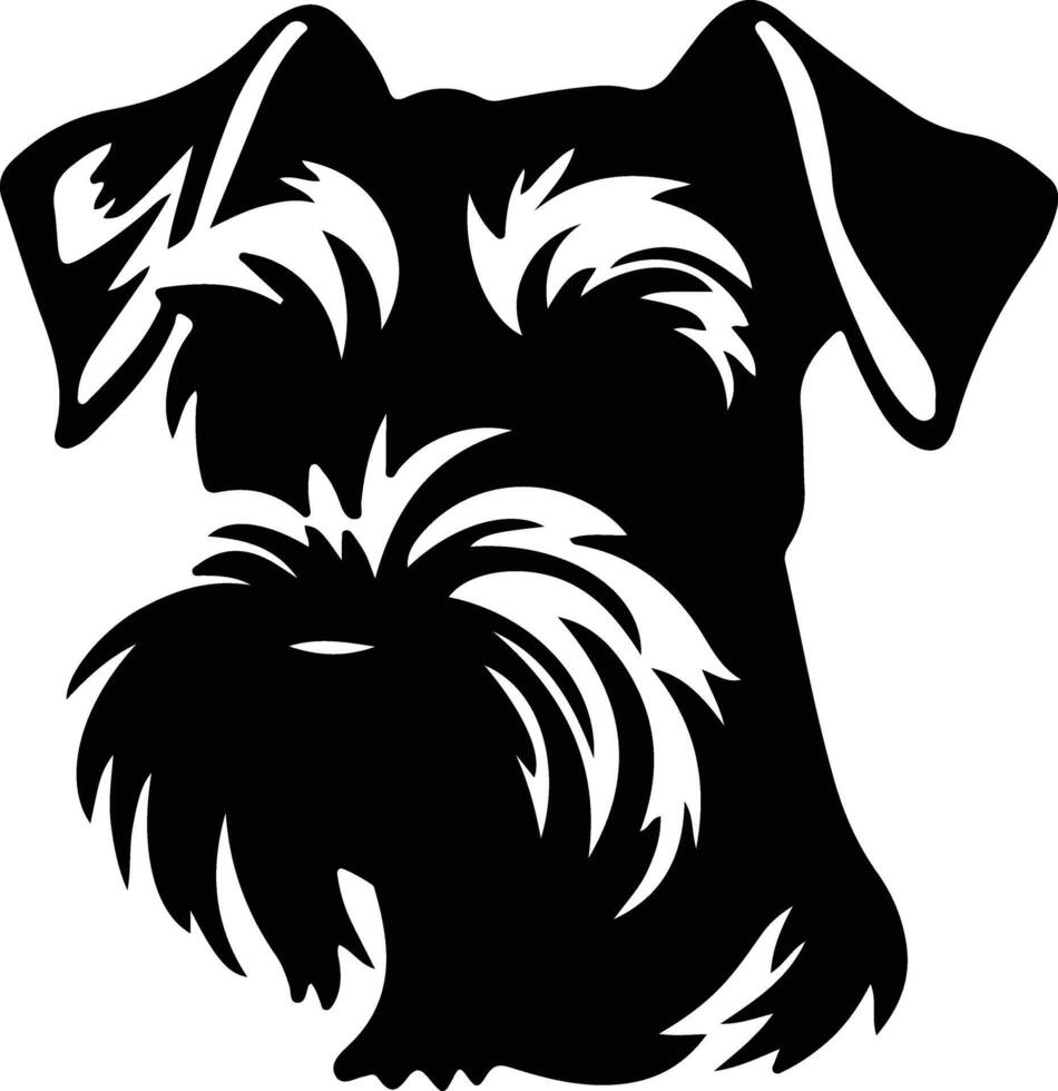 Miniature Schnauzer  silhouette portrait vector