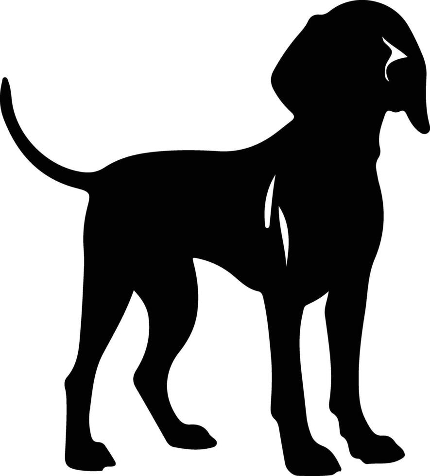 hueso rojo Coonhound negro silueta vector