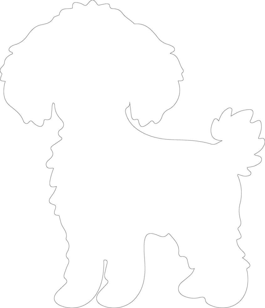 Toy Poodle outline silhouette vector