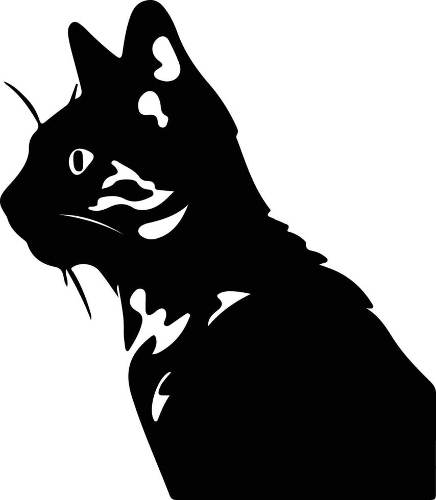 Cheetoh Cat  black silhouette vector