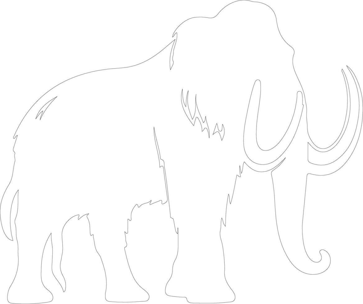 woolly mammoth  outline silhouette vector