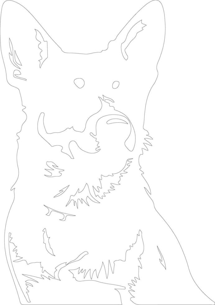 Australian Cattle Dog  outline silhouette vector