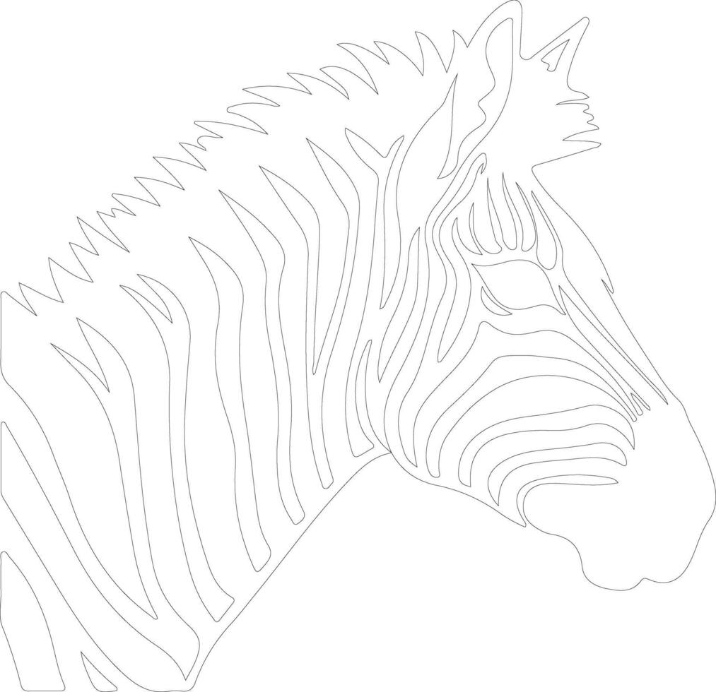 zebra  outline silhouette vector