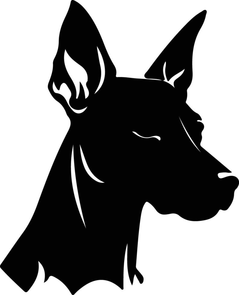 alemán pinscher silueta retrato vector