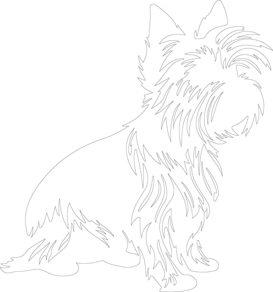 Silky Terrier outline silhouette vector