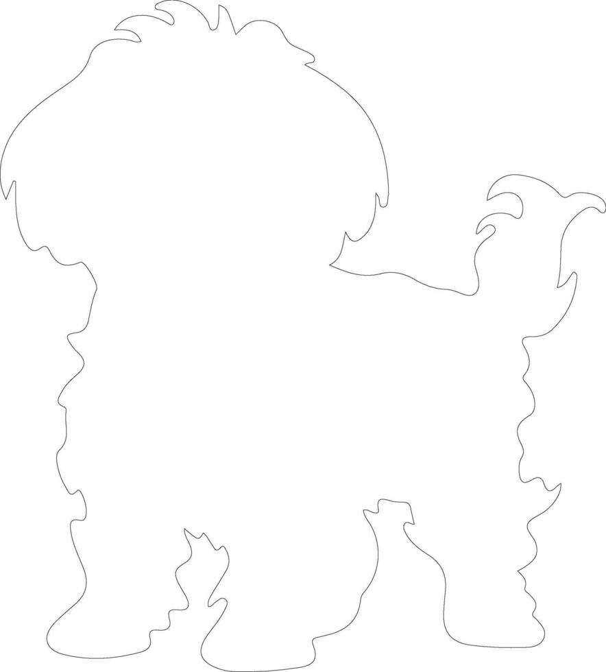 Bichon Frise  outline silhouette vector
