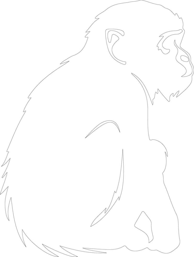 macaque outline silhouette vector