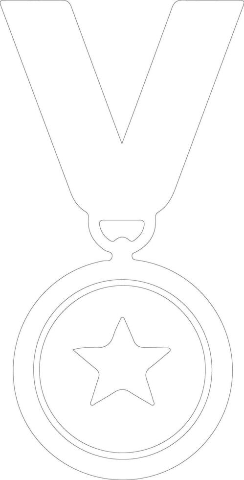 medalla contorno silueta vector