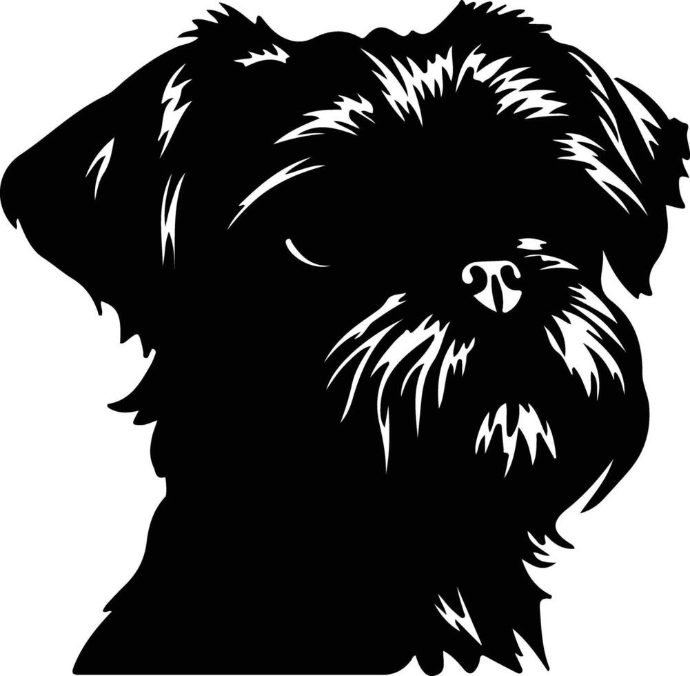 Brussels Griffon    black silhouette vector
