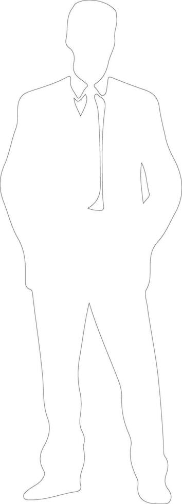 Business  outline silhouette vector