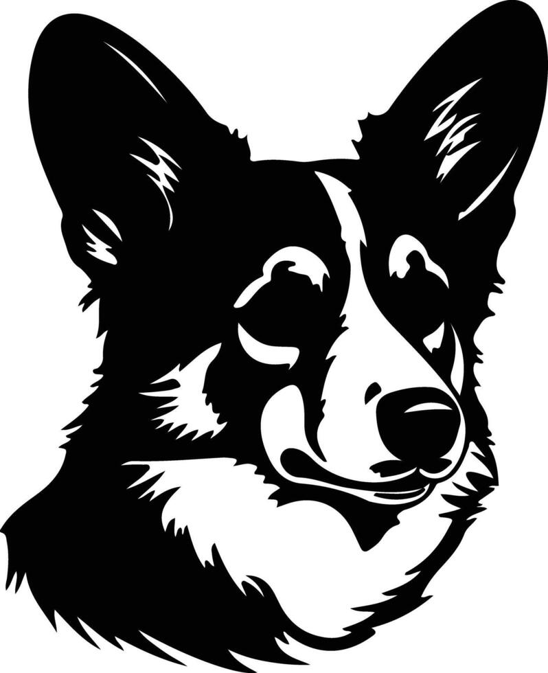 Pembroke Welsh Corgi silhouette portrait vector