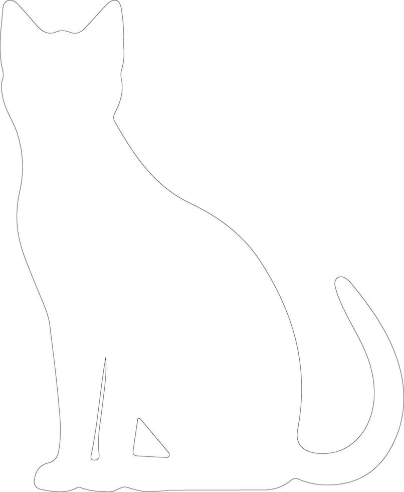 Chausie Cat  outline silhouette vector