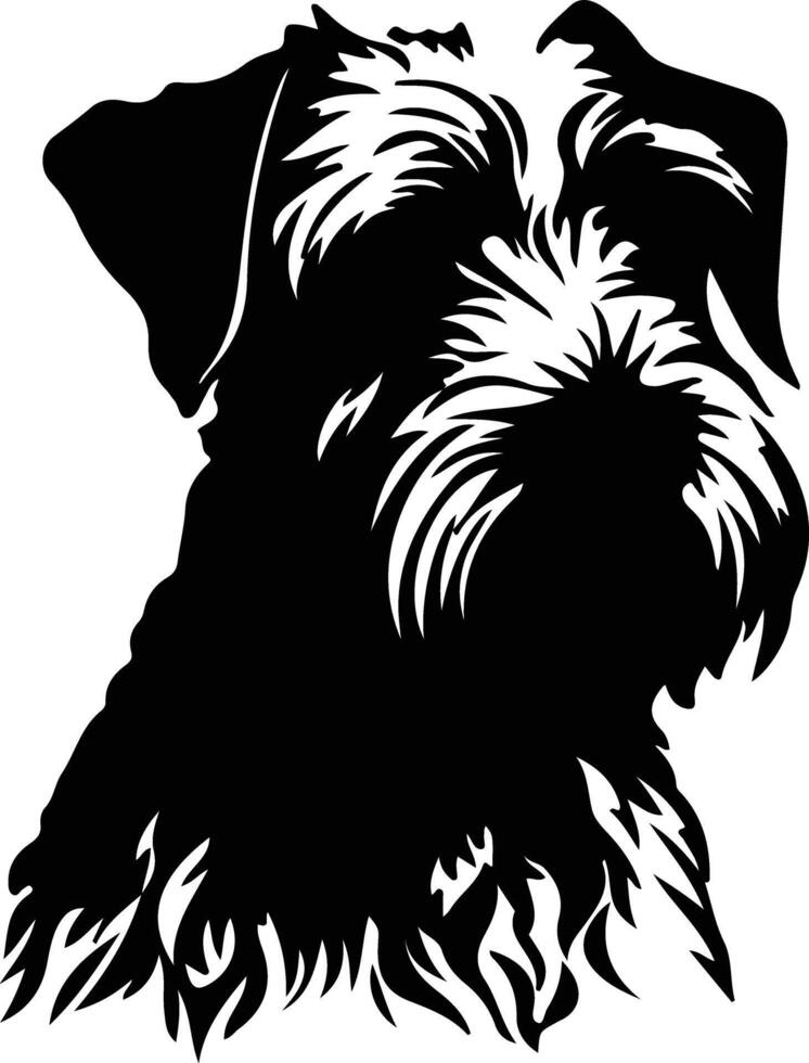 Soft Coated Wheaten Terrier black silhouette vector