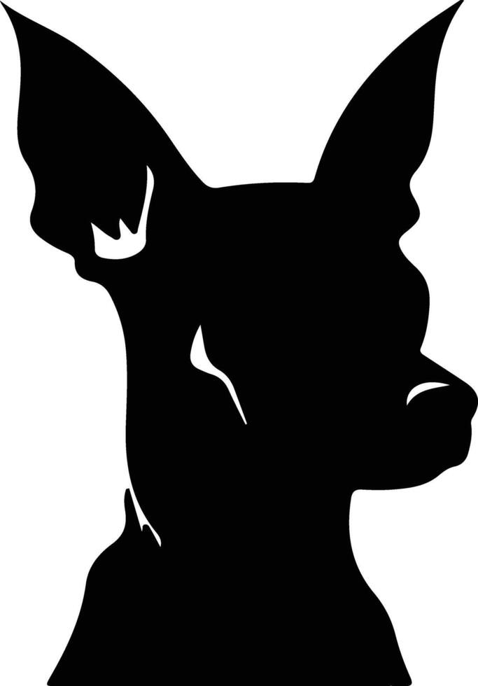 Miniature Pinscher  silhouette portrait vector