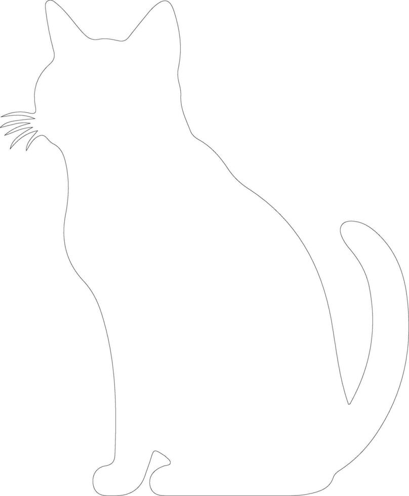 Brazilian Shorthair Cat  outline silhouette vector