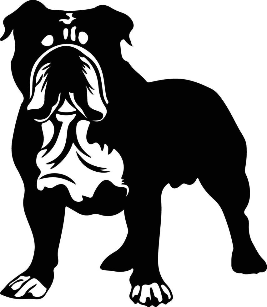 buldog negro silueta vector