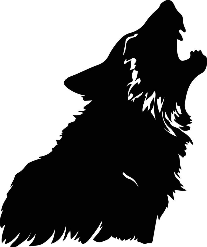 Werewolf howl  black silhouette vector