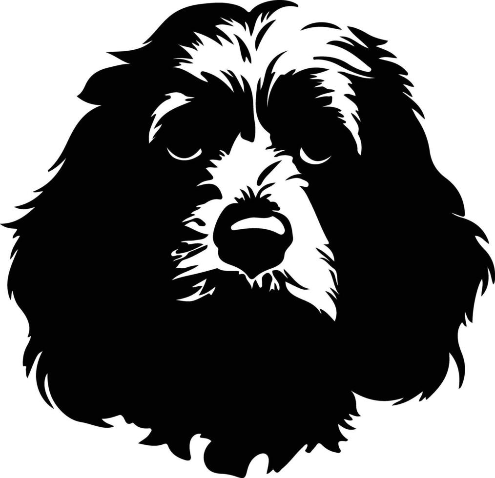 cockapoo silueta retrato vector