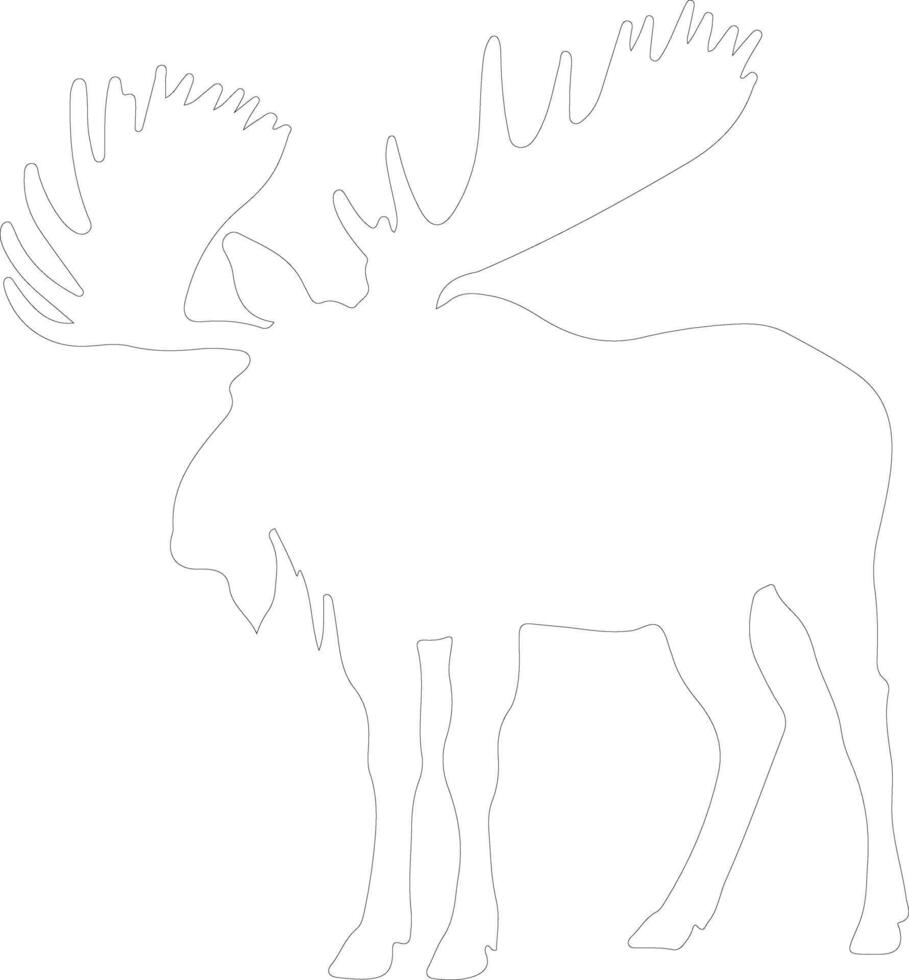 moose  outline silhouette vector