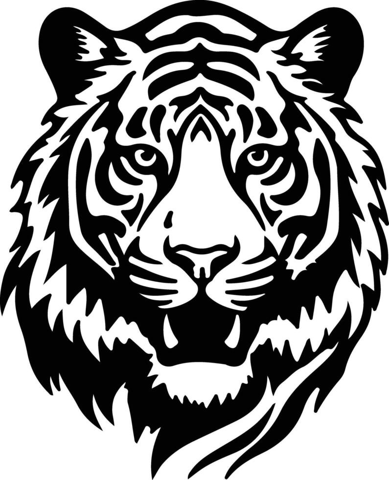 Tiger  silhouette portrait vector