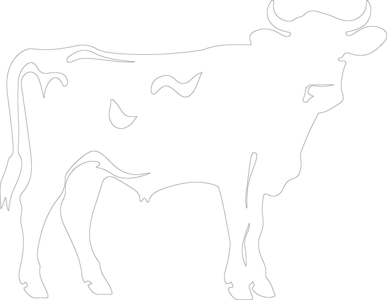 cattle outline silhouette vector